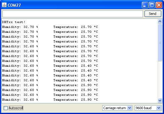 DHT11 Serial Monitor