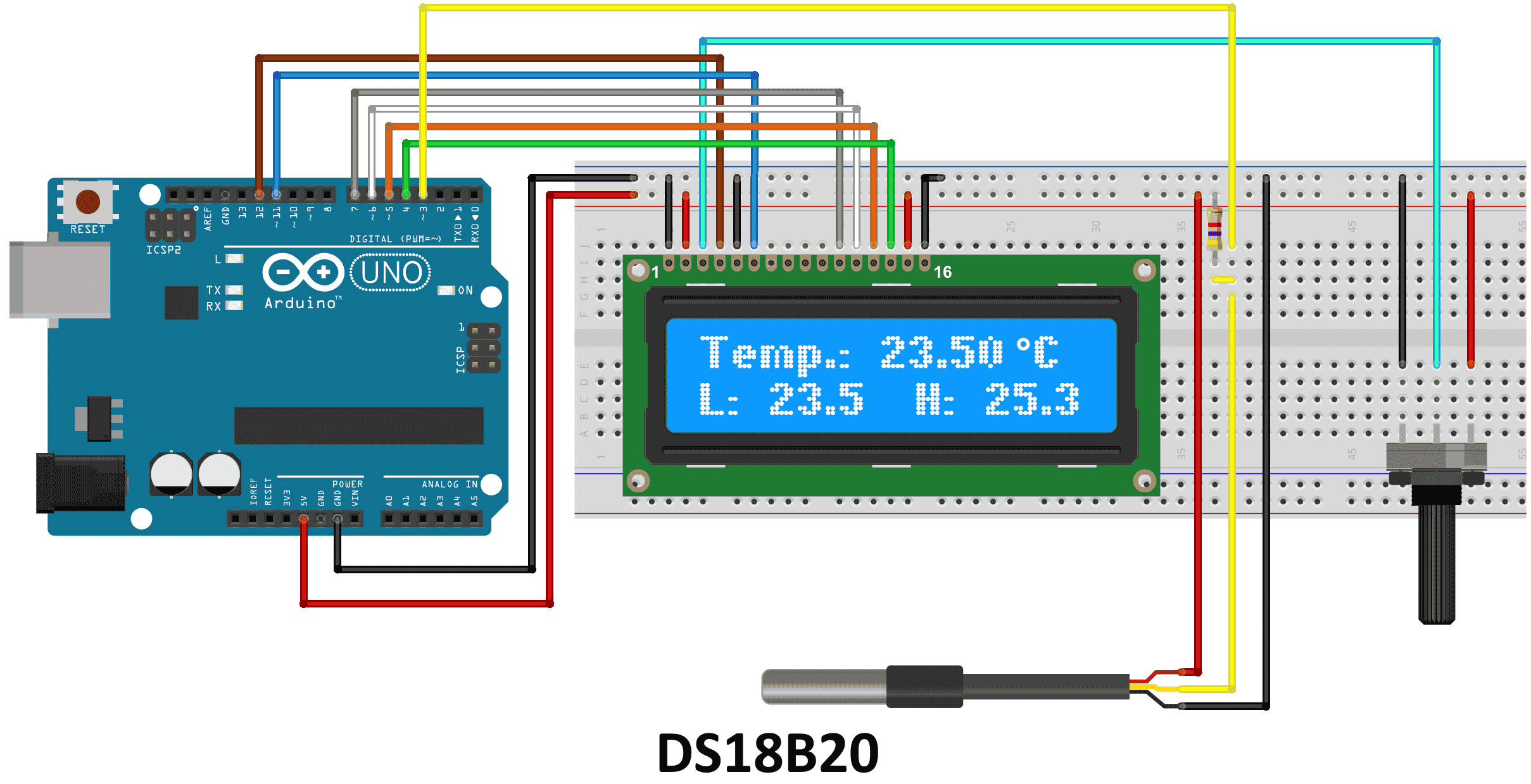 Circuito Arduino DS18B20