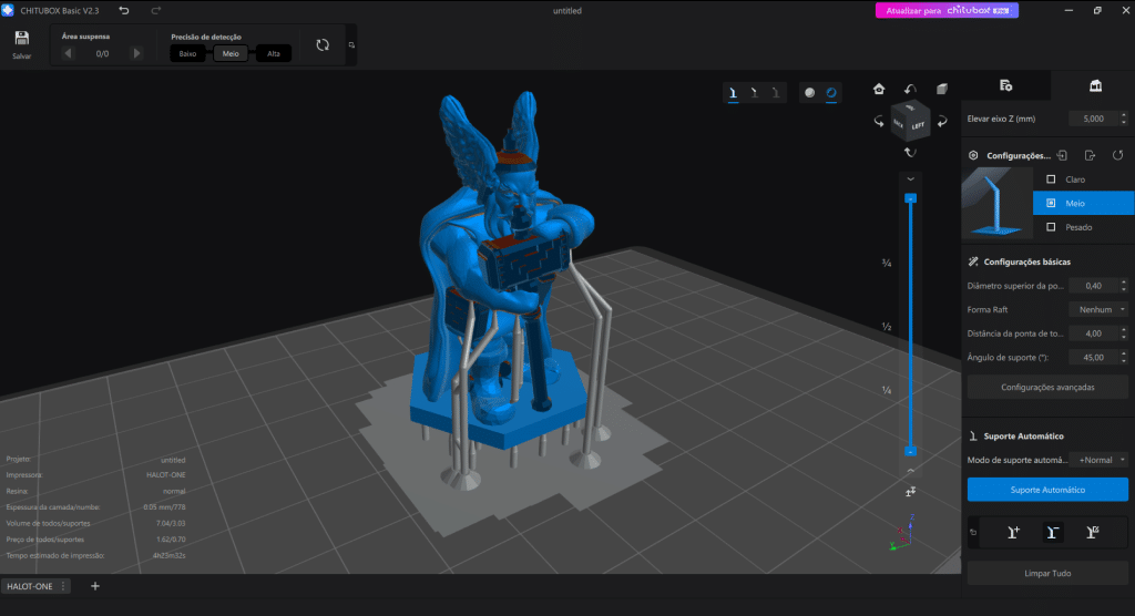 Geração de suportes automáticos para impressão 3D em resina
