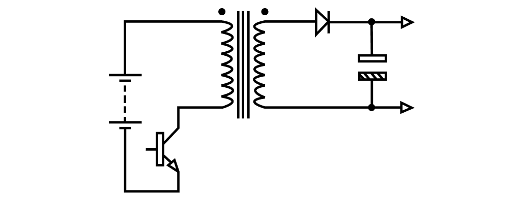 Diagrama básico de um conversor forward simples
