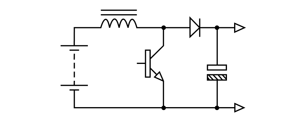 Diagrama básico de um conversor boost (step-up)