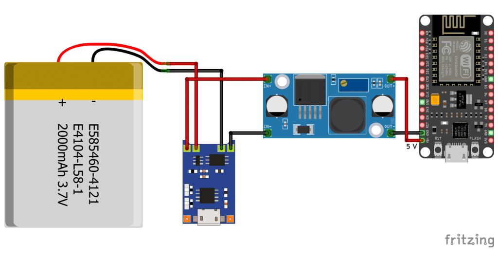 TP4056 e Esp8266 Nodemcu