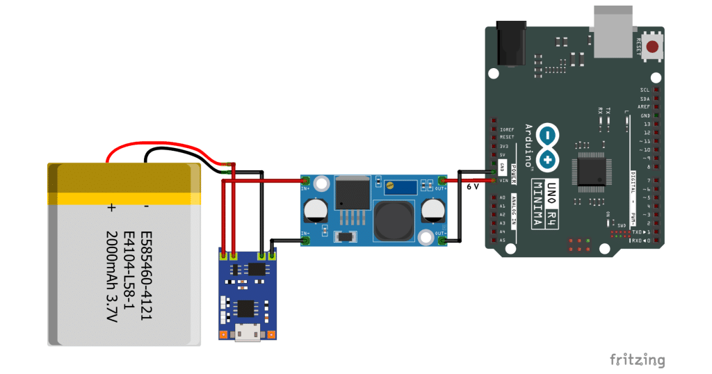 Conexão módulo carregador TP4056 e arduino