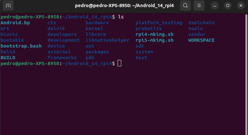 estrutura de diretórios do Android 14