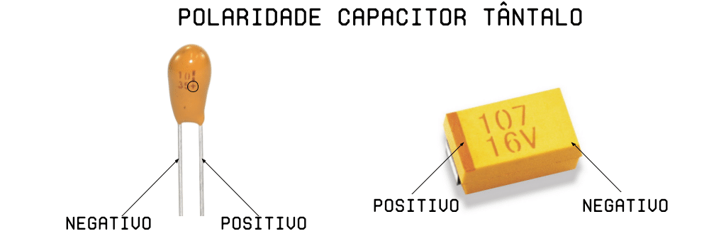 polaridade capacitor de tântalo
