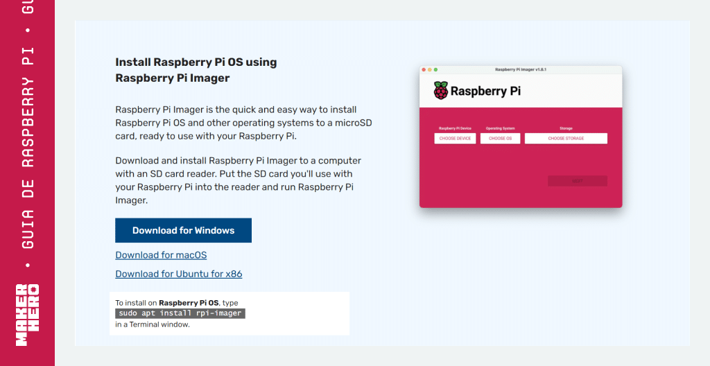 Download e Instalação do Raspberry Pi Imager