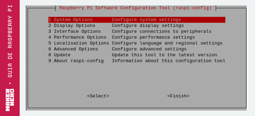 Ajustes de Configuração do Raspberry Pi OS (raspi-config)