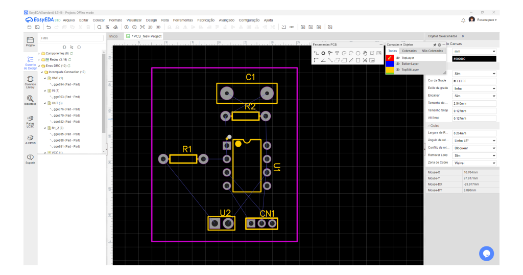 Design de PCB no EasyEDA