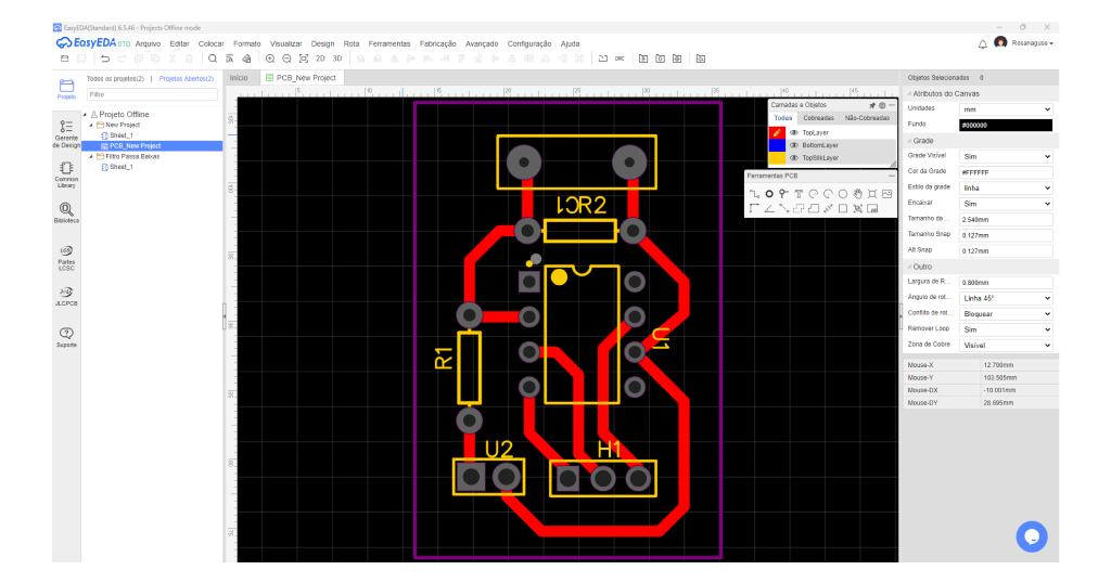 Design de PCB no EasyEDA