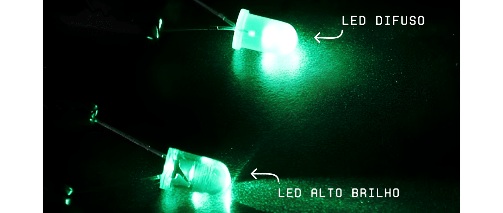 Diferenças entre LED difuso e alto brilho