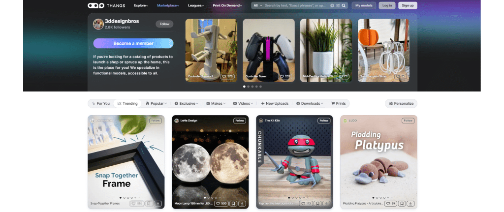 Arquivos para impressora 3d: Thangs