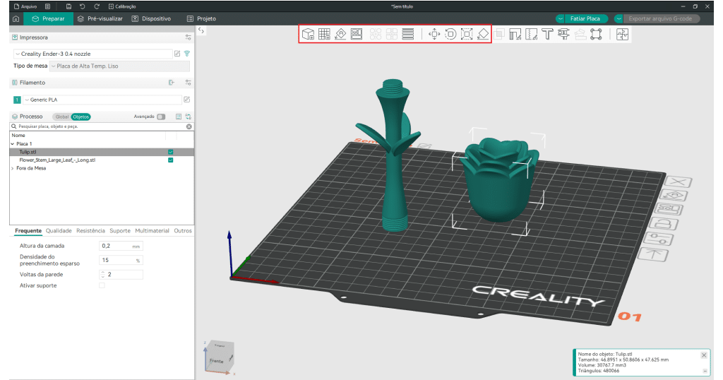 Posicionamento do modelo 3D