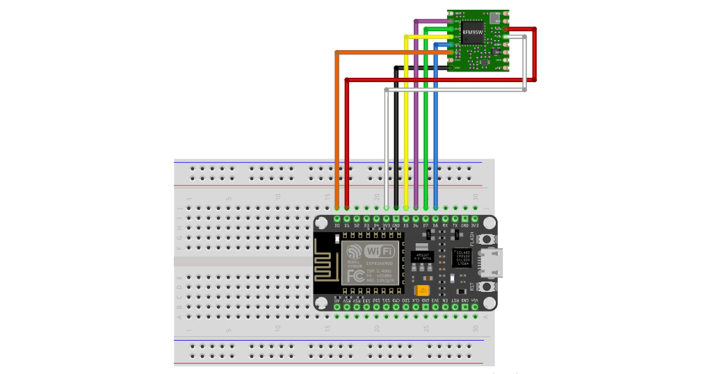 Circuito do rastreador GPS para drones via LoRa