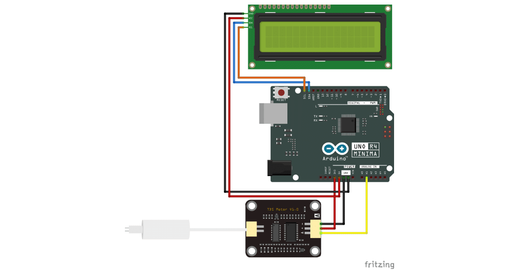 Circuito sensor de condutividade e Arduino