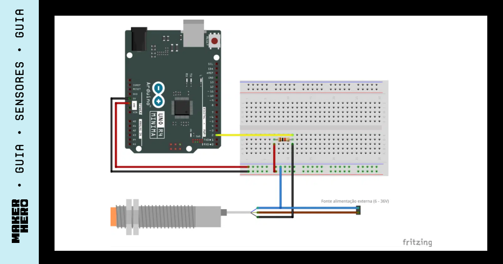Sensor de proximidade indutivo com Arduino
