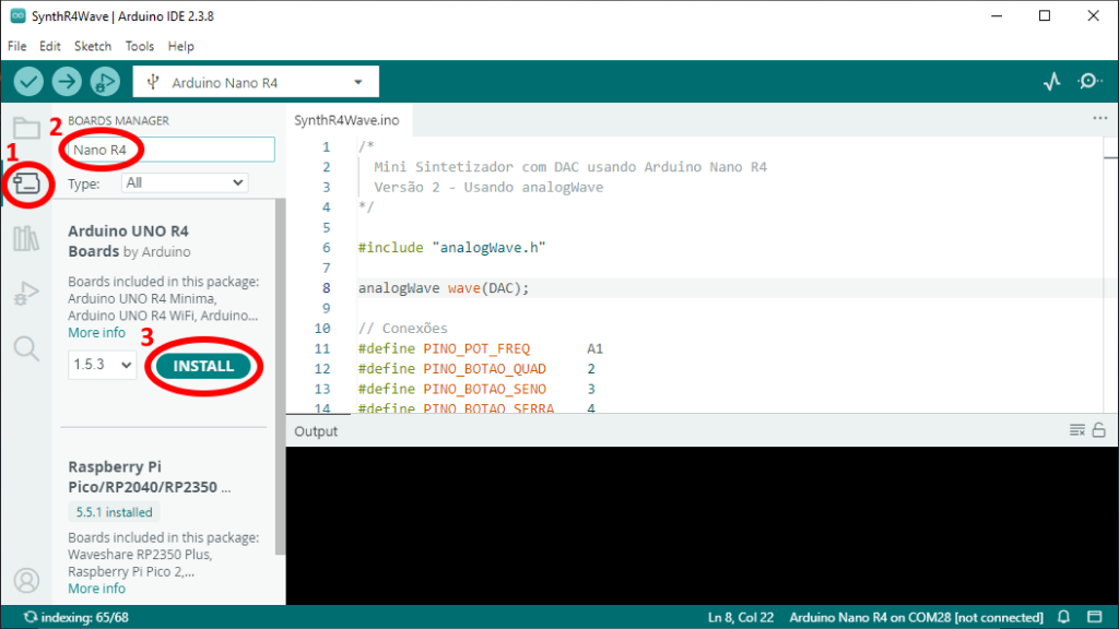 Preparação da IDE Arduino para uso do Nano R4