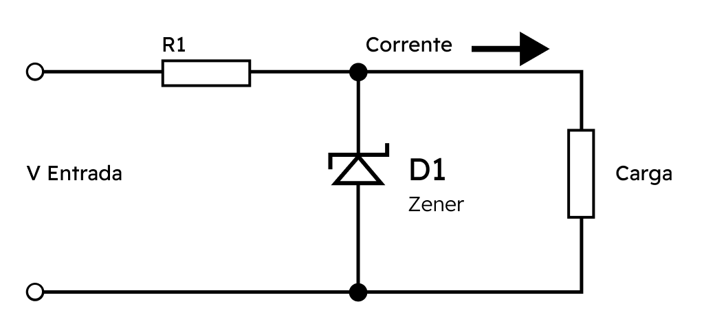 circuito simples com diodo Zener