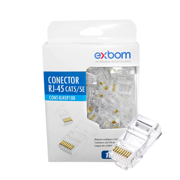 Conector RJ45 Cat5/5E x100 Unidades