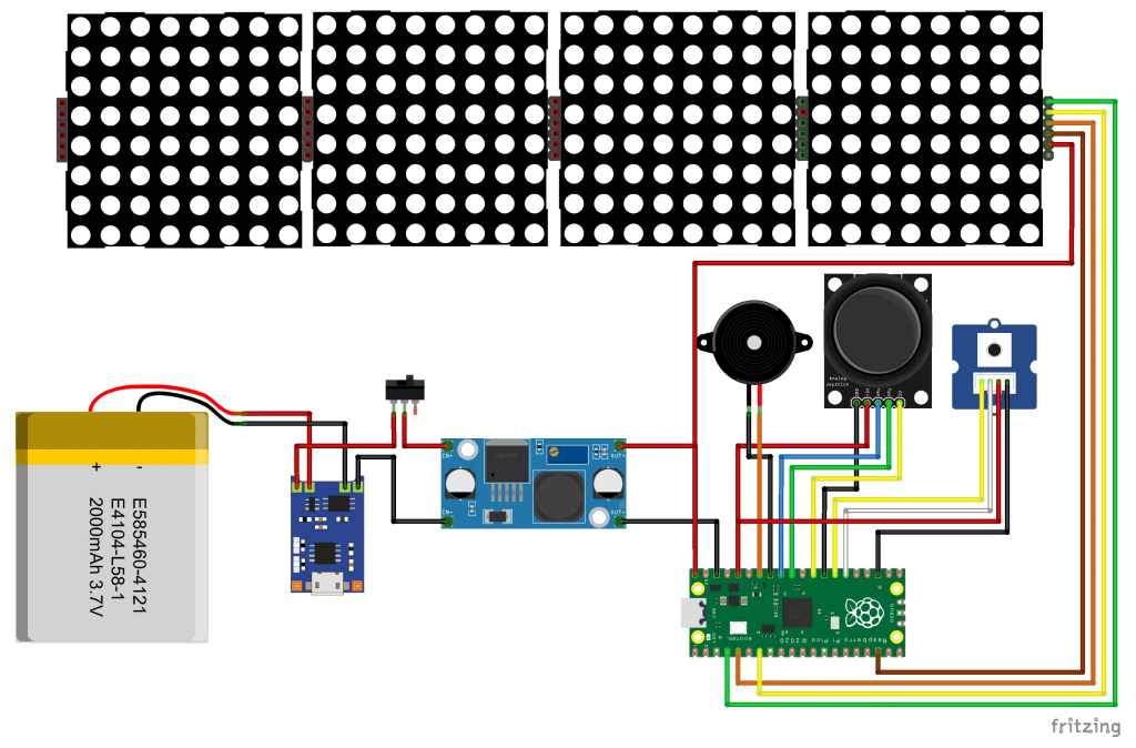 Jogo Tetris com Raspberry Pi Pico e matriz de LED